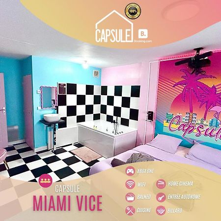 לייבה Capsule Miami Vice - Jacuzzi - Billard - Ecran Cinema & Netflix - Ping-Pong - Nintendo & Jeux- מראה חיצוני תמונה