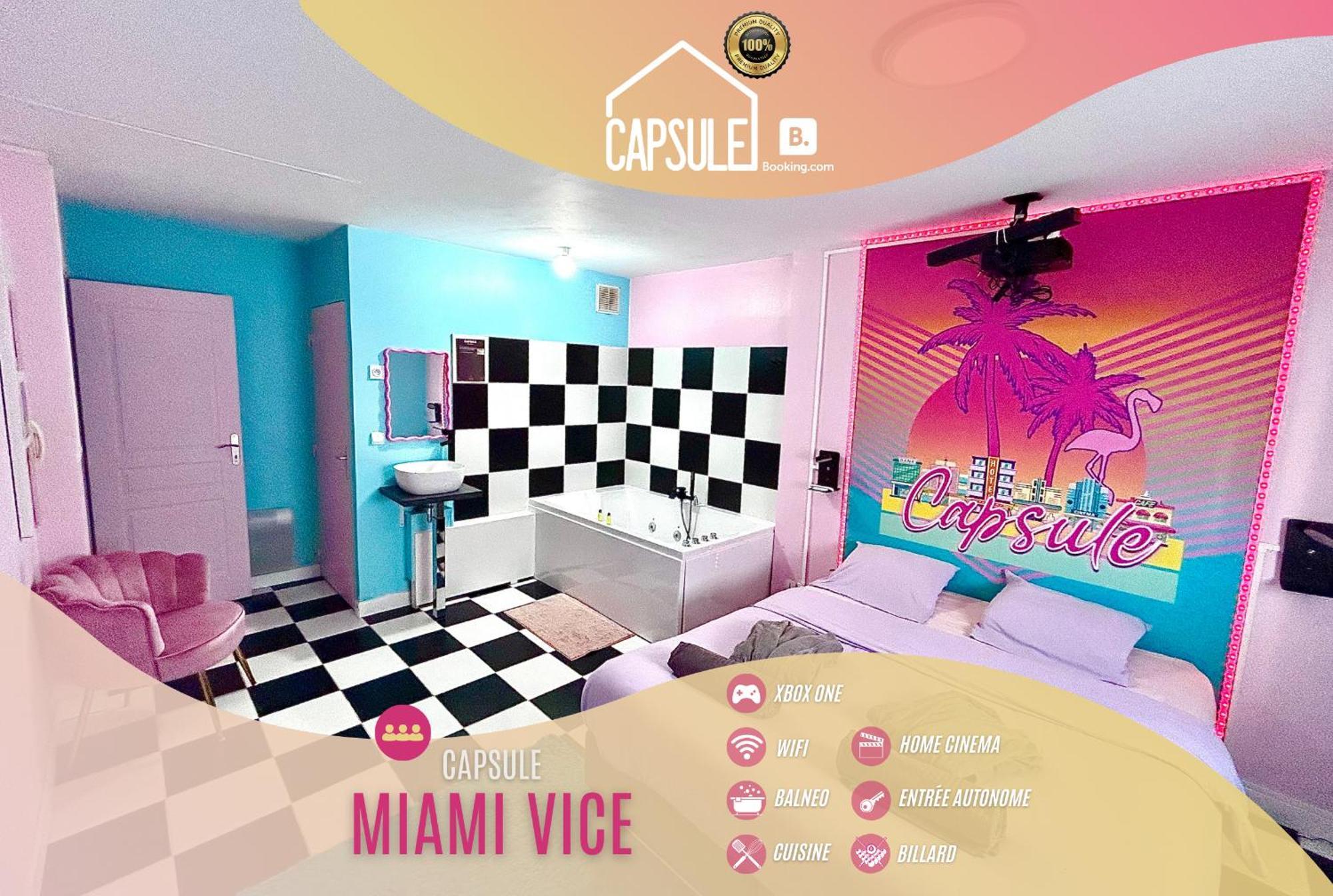 לייבה Capsule Miami Vice - Jacuzzi - Billard - Ecran Cinema & Netflix - Ping-Pong - Nintendo & Jeux- מראה חיצוני תמונה
